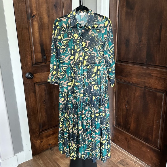 By Anthropologie Dresses & Skirts - So Perla for Anthropologie Sheer Maxi Button Down Dress Size S